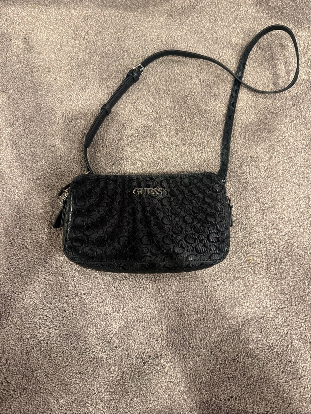 Guess Black Signature G Logo Crossbody Bag
